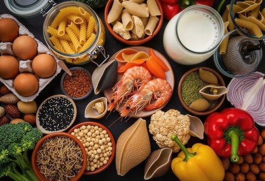 Una vibrante composici&oacute;n de ingredientes frescos para una deliciosa comida mediterr&aacute;nea.