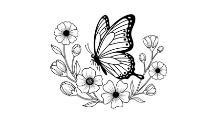 Black and white butterfly insect. © Margo