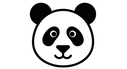 Fototapeta premium Black and white panda face icon.