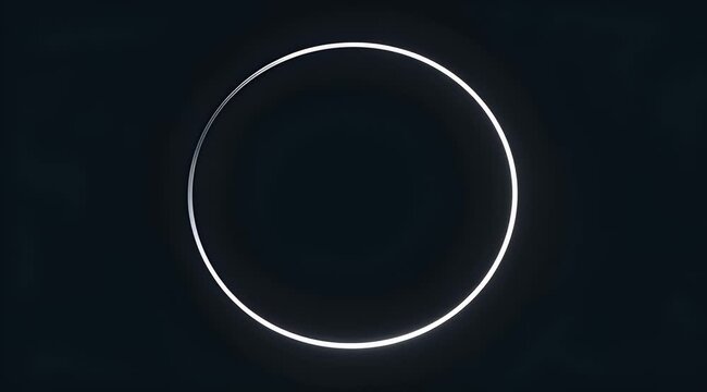 Elegant minimalist image of a bright white circle against a dark background