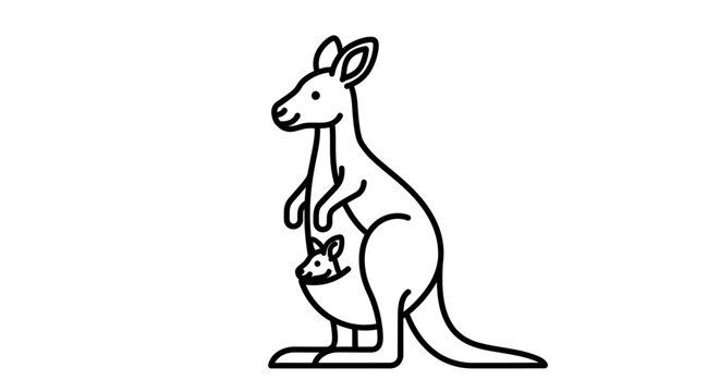 Mother kangaroo with joey in pouch.