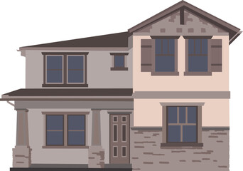Obraz premium facade of a residential building in the American style
