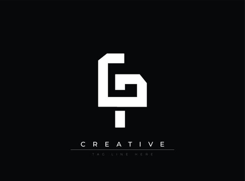 Minimalist white geometric logo design on dark background for creative
