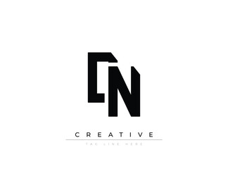 Fototapeta premium Minimalist LN logo design with creative typography and modern lines