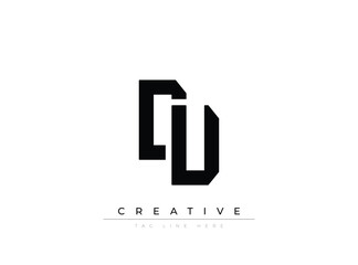 Obraz premium Minimalist black and white logo design with geometric shapes and text