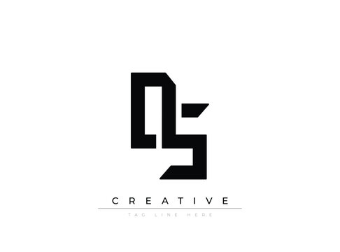 Modern abstract geometric logo design featuring stylized letter QS creative branding
