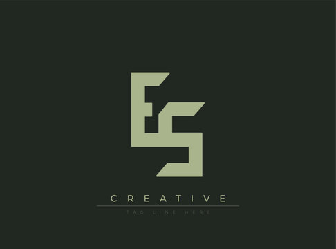 Modern stylized monogram logo with creative tagline placeholder design