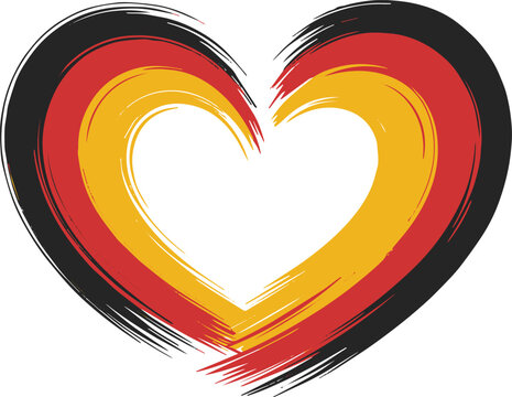 germany heart flag love brush stroke abstract vector art