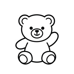 Obraz premium A cute cartoon teddy bear sitting on a white background with a smiling face