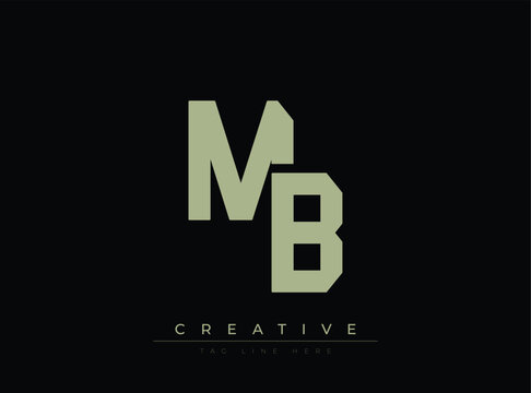Modern geometric monogram letters mb with creative tagline design