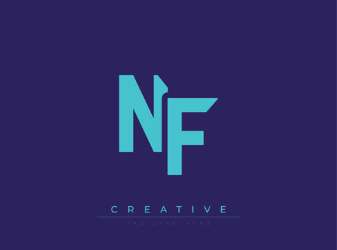 Modern stylized NF logo with creative tagline placeholder design