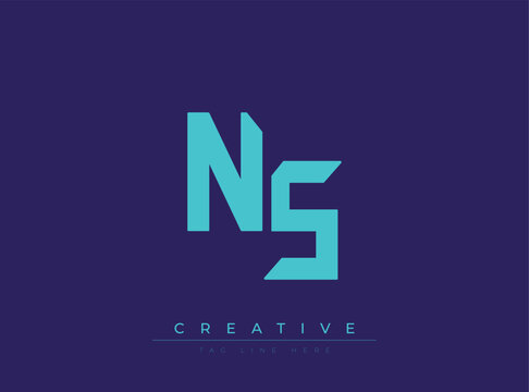 Modern stylized NS logo with creative tagline placeholder design