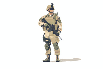 Obraz premium man soldier stock image isolated vector style