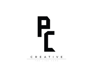 Fototapeta premium Modern stylized black letters logo design with creative tagline placeholder
