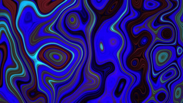 Vibrant abstract liquid art background with dynamic flowing blue, red, and brown swirling patterns, creating a mesmerizing organic texture
