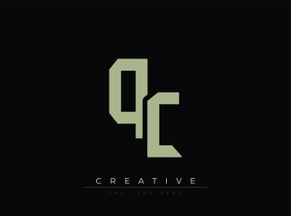 Fototapeta premium Modern Minimalist Logo Design Featuring Qc Letters With Creative Tagline