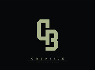 Fototapeta premium Modern geometric logo design featuring stylized letters CB creative branding concept