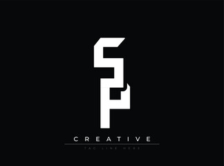 Obraz premium Modern stylized letter S and F logo design with creative tagline placeholder