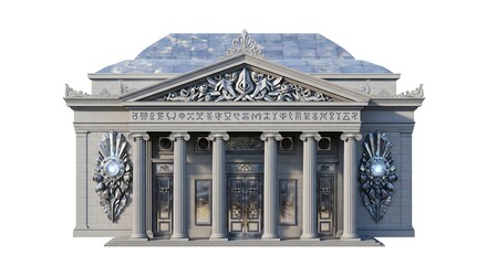 Fototapeta premium A miniature model of a grand building with ornate details and columns