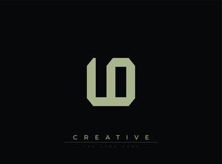 Obraz premium Modern geometric logo design featuring stylized letter U with creative tagline placeholder