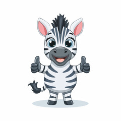 Obraz premium niedliches Zebra Daume hoch