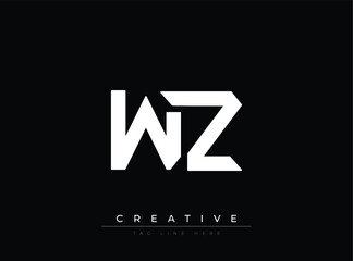 Obraz premium Modern stylized white letters logo design with creative tagline placeholder