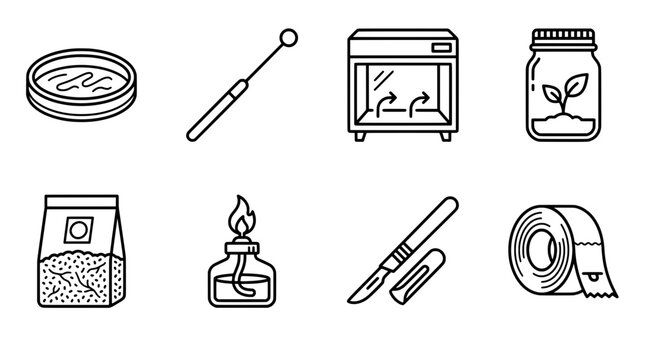 Science and laboratory tools vector illustrations for research and experimentation