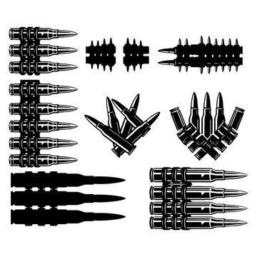 Ammunition and Bullet Silhouettes Pack - Military War and Self Defense Concept