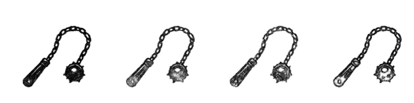 Sketch chain whip icon design set