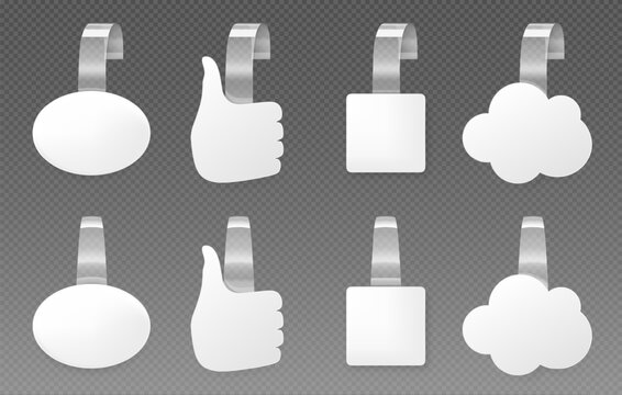 Advertising wobblers, speech bubbles mockup set