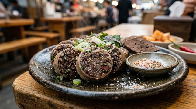Korean Blood Sausage Soondae with Glass Noodles