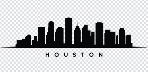 Vector illustration black silhouette of houston city skyline © MdshakiburRahman