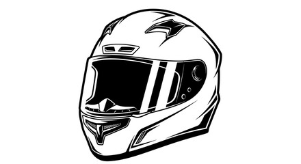 Fototapeta premium Sleek black and white motorcycle helmet with open visor