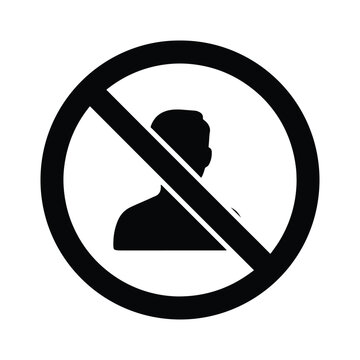No entry sign silhouette with prohibited circle symbol