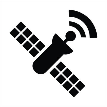 satelit icons. simple solid vector illustration