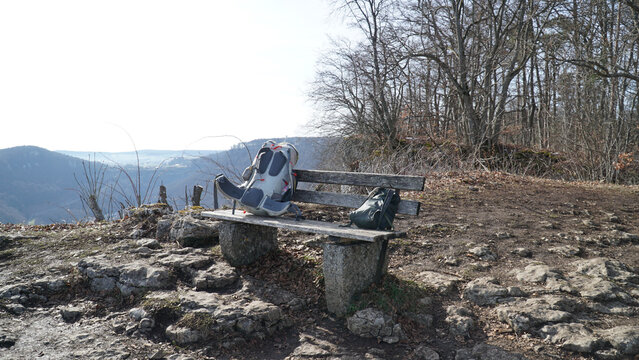 Winter Hiking on the Albsteig Wanderweg in Germany with Castle and Forest Views.