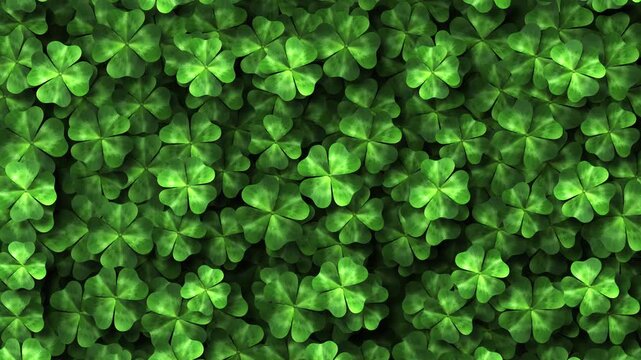 Saint Patrick's Day four leaf clover spring motion background 