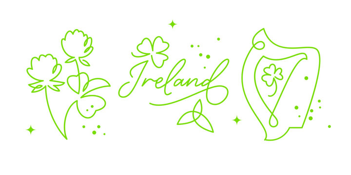 St. Patrick's day, irish themed vector icon set