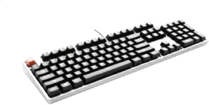 Halftone Keyboard Texture | Dotted Typing Device & Digital Workspace Background