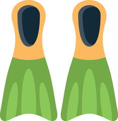 Pair of green and orange swimming flippers for underwater sports © anatolir
