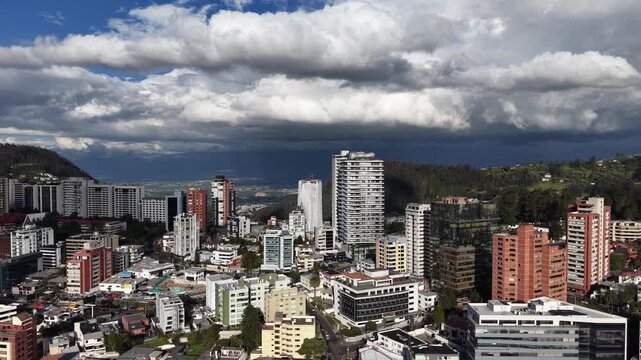 Aerial View of El Panecillo Virgen de Quito Statue Overlooking Quito Ecuador 04