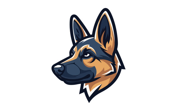 German shepherd head vector illustration