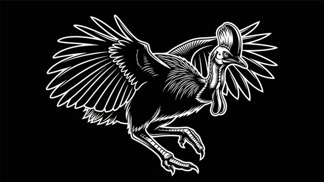 Graphic illustration of a cassowary