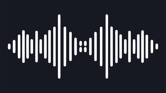White sound wave on black background audio waveform white black background minimal clean audio