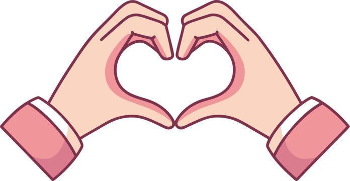 Pink hands forming heart shape gesture emoji