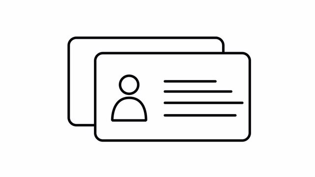 Profile document icon animation on transparent background 