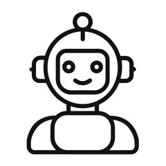 Obraz premium Chatbot vector line outline icon on white backgro.jpg