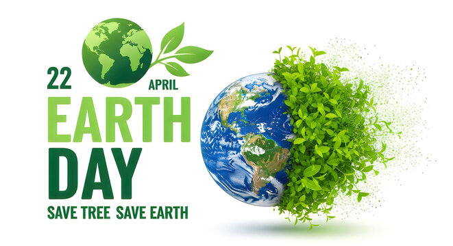 Earth day awareness poster with a green theme