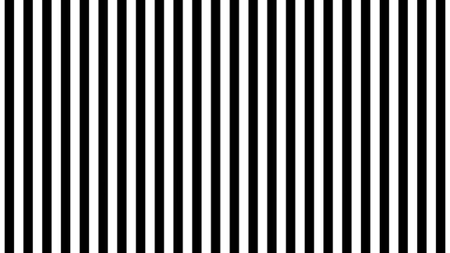Animated vertical black stripes falling from top with wave effect on white background