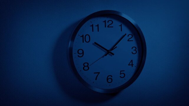 Wall Clock In The Evening Moving Shot
